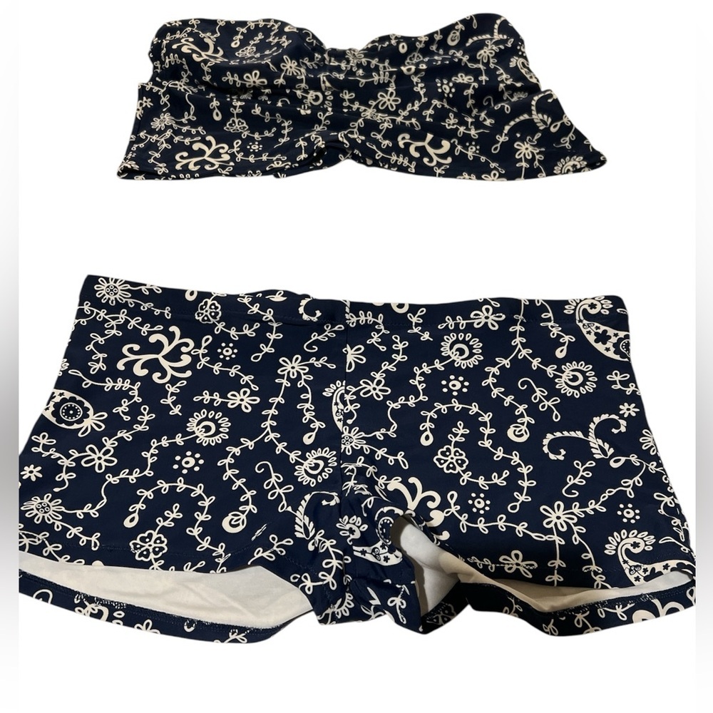 Women’s Aloha two piece bathing Blue flowery size XL